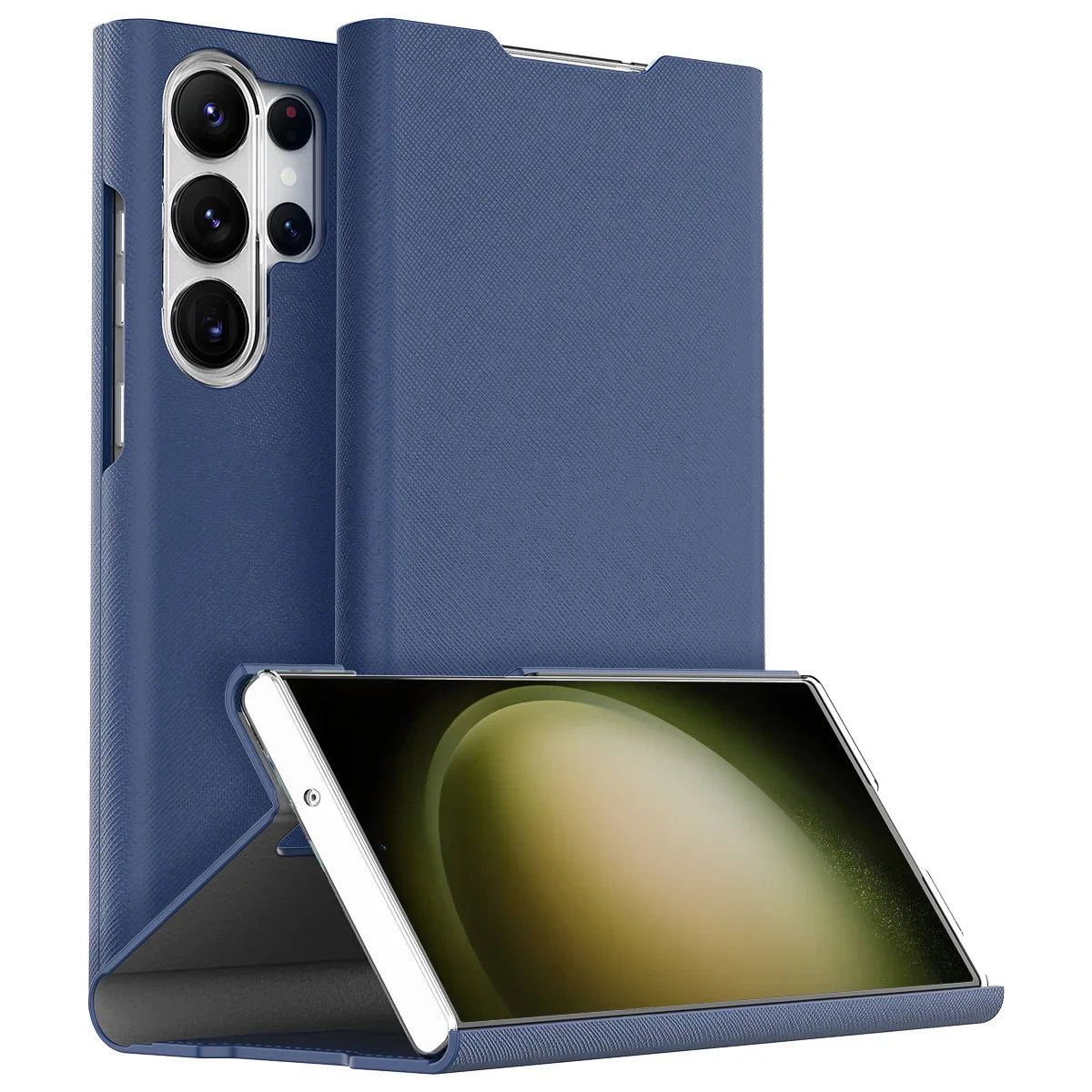Araree Bonnet Dairy Stand Wallet Case For Samsung Galaxy S23 Ultra - Ash Blue - Tashqila Araree Bonnet Dairy Stand Wallet Case For Samsung Galaxy S23 Ultra - Ash Blue - Tashqila